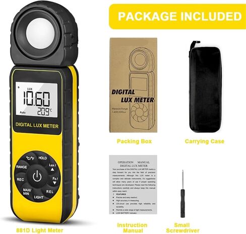 مقياس الإضاءة الرقمي، مقياس الإضاءة الرقمي عالي الدقة مع وظيفة تخزين البيانات، التكرار ±2%، وقت أخذ العينات 2.0 مرة/ثانية وعرض 3999، للفصل الدراسي الداخلي للأفلام in Kuwait