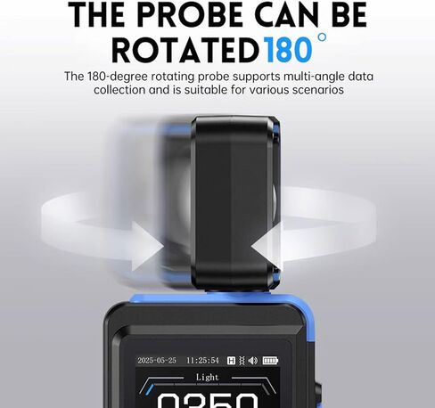 مقياس إضاءة رقمي عالي الدقة، مقياس إضاءة رقمي محمول، نطاق القياس 0-99990Lux، سريع ودقيق، أخذ عينات سريع مرتين/ثانية، لشاشات HDR وأجهزة العرض وتحليل طيف CRI in Kuwait