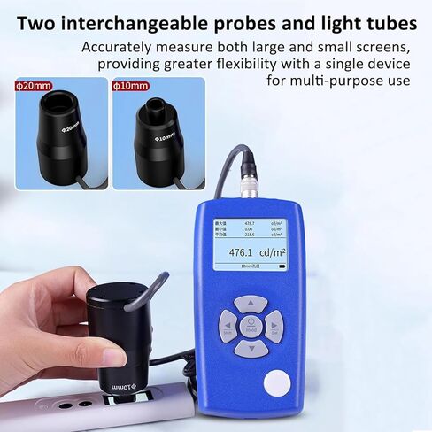 مقياس الإضاءة الرقمي، مقياس الضوء الرقمي مع شاشة LCD بإضاءة خلفية ومسبار 10/20 مم، نطاق القياس 1-1000000cd/م²، دقة عالية وقياس سريع، للفصول الدراسية الداخلية لفيلم الحديقة in Kuwait