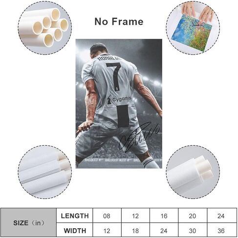 YHSGY ronaldo poster Canvas Unframed 12x18 inches Soccer Star for Boys Bedroom Walls Wall Poster Motivational posters for room aesthetic in Saudi Arabia