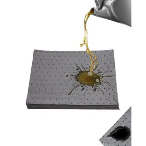 100 Pack 13"x9.8" Oil Absorbent Mat Pad New Upgrade | Heavy-Duty Absorption for Oil, Coolant & Liquids | Use in Home Garage, Workshop, Workbench & Under Sink | Spill Pads in Kuwait