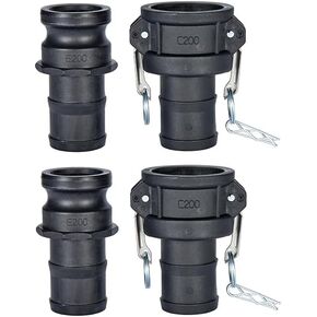 قطعتان من تركيبات Camlock من مادة البولي بروبيلين (2 بوصة وصلة أنثى الجزء C × نهاية خرطوم) تجهيزات خرطوم الكامة والأخدود + قطعتان من تركيبات قفل كامة PP (2 بوصة محول ذكر الجزء E × نهاية الخرطوم) in Kuwait