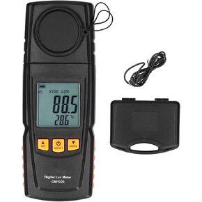 مقياس الإضاءة المحمول، مقياس شدة الضوء عالي الدقة 0.1LX، نطاق 200000Lx - تخزين بيانات بسعة كبيرة، واجهة USB، مثالي لقياس وتحليل الإضاءة المنخفضة in Kuwait