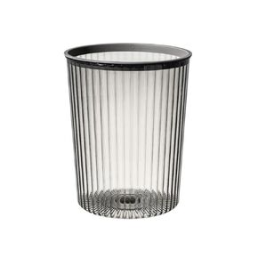 Transparent Vertical Texture Lidless Trash Can, Breathable & Odor-Proof, Ideal for Living Room & Bathroom(Grey,Large Size 2328) in Kuwait