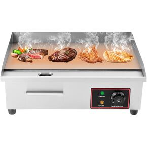1600W 110V Commercial Electric Griddle, 21.3×15.8×8.3In Countertop Flat Top Griddle, Stainless Steel Teppanyaki Grill for Home&Commercial Environments in Kuwait