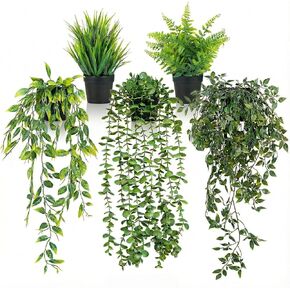 Artificial Hanging Eucalyptus Plants，Fake Plant Eucalyptus Small Decor Faux Hanging Vine Plants Wall Greenery for New Home Decoration，for Floating Shelf Indoor Outdoor Pack of 2 in Saudi Arabia