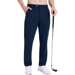 Mens Golf Pants Stretch Work Dress 30"/32" Water-Resistant Quick Dry Chinos Trousers with Pockets for Business Travel in Saudi Arabia