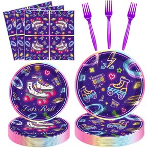 160 حزمة من لوازم حفلات التزلج على الجليد من Let's Roll لوازم أعياد الميلاد، مجموعة أدوات مائدة لحفلات التزلج على الجليد لتزيين حفلات التزلج تحت عنوان 40 قطعة in Kuwait