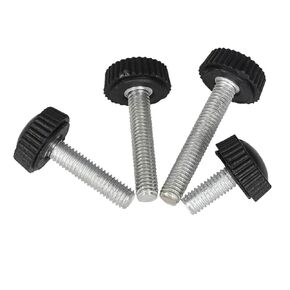 M4 M5 M6 10 قطعة مقبض رأس مستدير برغي يدوي مخرش الإبهام البلاستيك تشديد الترباس المكسرات مقبض أسود/أبيض (أسود 10 قطعة، 20MM_M4) in Kuwait