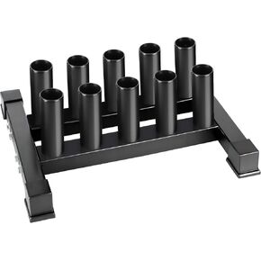 EVERYMATE Vertical Barbell Rack - Heavy-Duty Steel Organizer, Barbell Holder Floor Stand, Fits 2" Olympic Bars with Scratch-Resistant Inserts, Space-Saving for Home/Garage/Commercial Gym in Kuwait