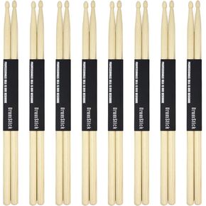 8 Pairs 5A Drum Sticks, Hickory Wood Drumsticks with Wood Tip for Drum Set, Perfect for Rock, Jazz & Studio Drumming, Ideal Drum Sticks for All Ages, Durable Practice Drumsticks in Kuwait