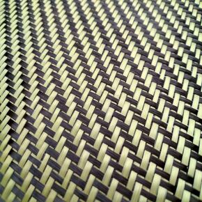 3K 200gsm 1100D Real Carbon Fiber Kevlar Black & Yellow Mixed Fabric 2x2 Yellow Twill Carbon Kevlar Cloth Aramid Fiber 40"/ Width(0.4m x 1m a Slice) in Kuwait
