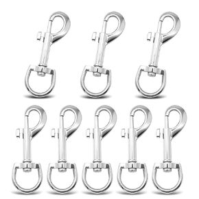 8Pcs Swivel Snap Hooks Heavy Duty Eye Bolt Hook - 3.5 Inch, Metal Dog Leash Clips Clasp Silver Flag Pole Clips Hook for Dog Pet Chain Flag Spring Rope in Kuwait