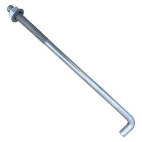 Sandbaggy 5/8" x 10" Threaded Concrete Anchor L-Bolts (Nuts & Washers Included) - Hot Dipped Galvanized - Sill Plate, Base Plate, Masonry, Wood, Cement Anchors, J Bolt (25, 5/8" x 10") in Saudi Arabia