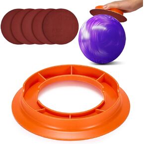 Bowling Ball Sanding Pad Holder, Universal Bowling Ball Base with 600/800/1000/1500/2000 Grits 6 inch Sanding Pads for Precision Surface Maintenance Cleaning Polishing Display Stand in Kuwait