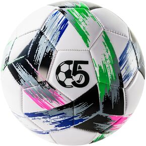 Soccer Ball Size 5 Deflated - Bright Tri-Color Design, Vibrant & Multicolor Indoor/Outdoor Training Sports Ball - Official Size for Kids Youth Teens Adult - Ideal Soccer Gift & Easter Basket Stuffers in Kuwait