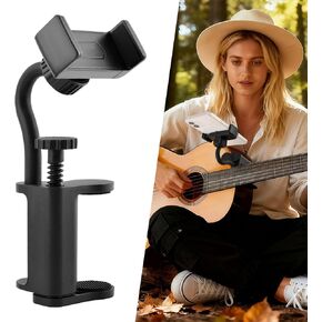 Guitar Phone Holder, 360° Adjustable Mount for Guitars, Ukuleles & Basses (6-10.5cm Thick), Hands-Free Sheet Music Stand for Video Recording, Live Streaming & Online Teaching in Kuwait