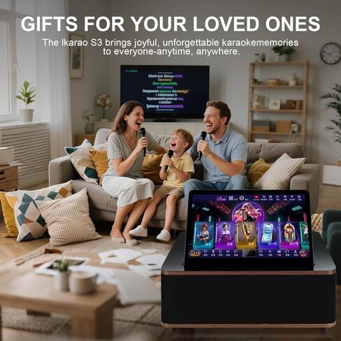14.1-inch Touchscreen New Chinese Karaoke Sound System, Equipped with 2 Wireless Microphones, Built-in Speakers, Supports YouTube Playback, Suitable for Home Gatherings, KTV Singing（6TBHard Drive） in Saudi Arabia