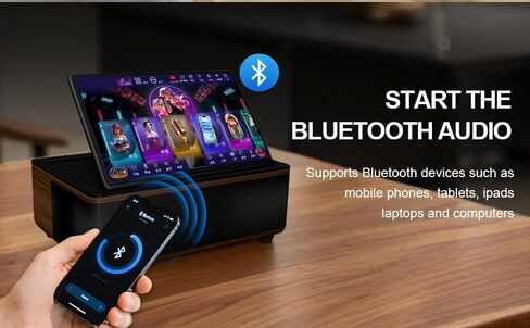 14.1-inch Touchscreen New Chinese Karaoke Sound System, Equipped with 2 Wireless Microphones, Built-in Speakers, Supports YouTube Playback, Suitable for Home Gatherings, KTV Singing（6TBHard Drive） in Saudi Arabia