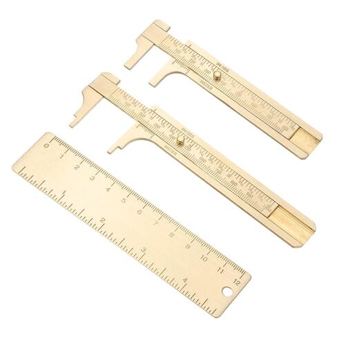 HARFINGTON 3pcs Precision Caliper Ruler 80/100/120mm Brass Sliding Double Scales Straight End Ruler Mini Caliper Measurement Tool for Drawing Measuring in Saudi Arabia