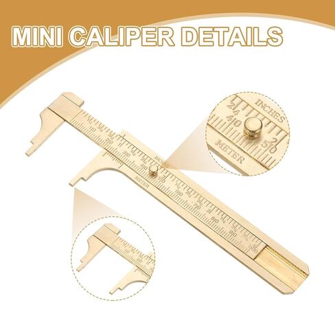 HARFINGTON 3pcs Precision Caliper Ruler 80/100/120mm Brass Sliding Double Scales Straight End Ruler Mini Caliper Measurement Tool for Drawing Measuring in Saudi Arabia