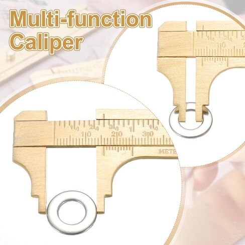 HARFINGTON 3pcs Precision Caliper Ruler 80/100/120mm Brass Sliding Double Scales Straight End Ruler Mini Caliper Measurement Tool for Drawing Measuring in Saudi Arabia