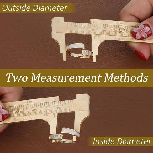 Pocket Caliper, 1 PCS 6.4 in Straight Brass Ruler and 1PCS 4.6 in Brass Pocket Calipers with Double Scale Sliding Gauge Bead Measuring Tool Metal Calipers BrassRuler Millimeter Gauge Mini Caliper in Saudi Arabia