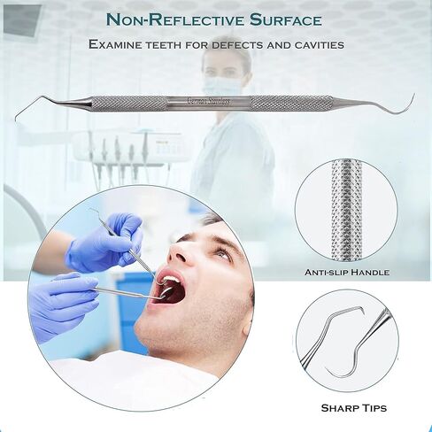 A2Z 9 Pcs Dental Oral Care Instruments Set Includes Extracting Forceps Surgical Root Elevators Mouth Mirror Tweezers Micro Probe Made of Stainless Steel for Optimal Durability in Saudi Arabia