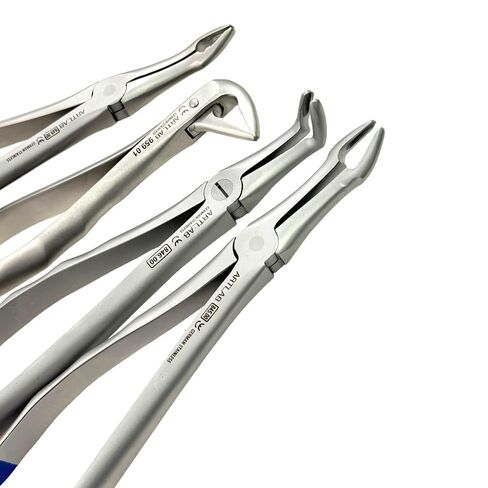 4pc German Premium Extracting Forceps Root Tip Tungsten Carbide Inserts Beak Serrated Dental Tool Dental Instruments (Cynamed) in Saudi Arabia