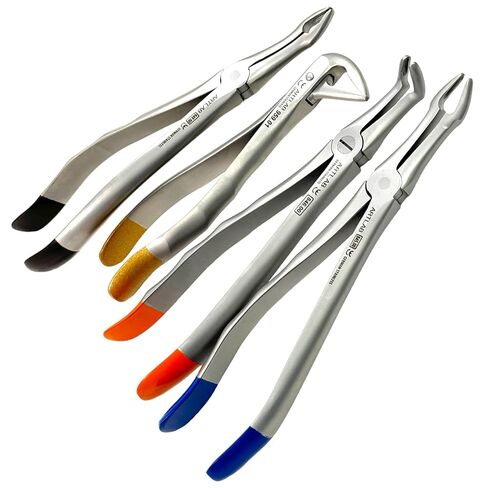 4pc German Premium Extracting Forceps Root Tip Tungsten Carbide Inserts Beak Serrated Dental Tool Dental Instruments (Cynamed) in Saudi Arabia