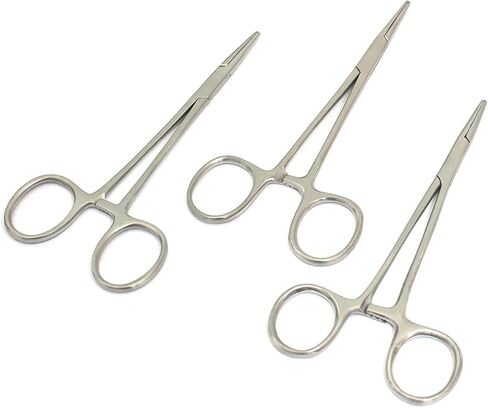 OdontoMed2011 Set of 3 Hemostat Locking Forceps 5 Inches, Straight Stainless Steel - Multipurpose Ideal Hemostats for Nurses, Fishing Forceps, Crafts and Hobby 5". in Saudi Arabia