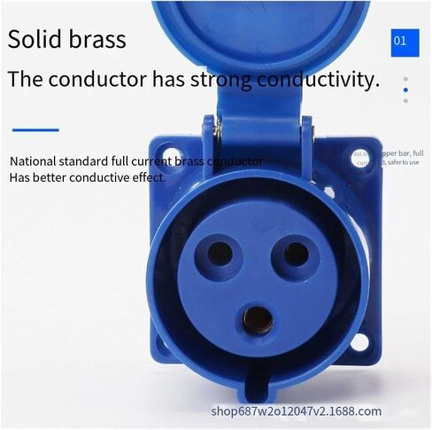 1pc 3-Hole 32A Waterproof Industrial Socket - IP44 Concealed Direct Plug for Construction Sites and Mechanical Equipment in Saudi Arabia
