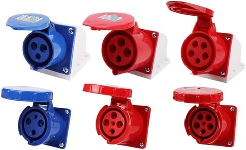 1pc Industrial Plug 32A Seat Waterproof 380V 5-Core Three-Phase Exposed Socket for Applications(1444 Hole 125a Solid) in Saudi Arabia