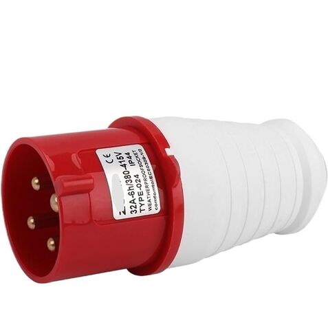 1pc ZQ-024 4-Pin 32A Waterproof Industrial Plug - IP44 Rated Three-Phase Connector for Applications in Saudi Arabia