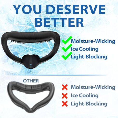 DESTEK Cooling Face Pad Compatible with Oculus Quest 2, Soft & Bouncy Face Cover Replacement (Includes 2 Coushions), with Sturdy Facial Interface and Secure Light-Blocking Nose Guard in Kuwait