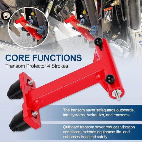 موفر ترانسوم خارجي رباعي الأشواط، دعم قطر المحرك، دعم المحرك الخارجي، متوافق مع ميركوري 75/90/115/200/225/250/300HP 4 محركات سكتة دماغية ومحرك V6 جديد 175 حصان، أحمر in Kuwait
