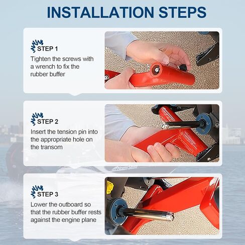 موفر ترانسوم خارجي رباعي الأشواط، دعم قطر المحرك، دعم المحرك الخارجي، متوافق مع ميركوري 75/90/115/200/225/250/300HP 4 محركات سكتة دماغية ومحرك V6 جديد 175 حصان، أحمر in Kuwait