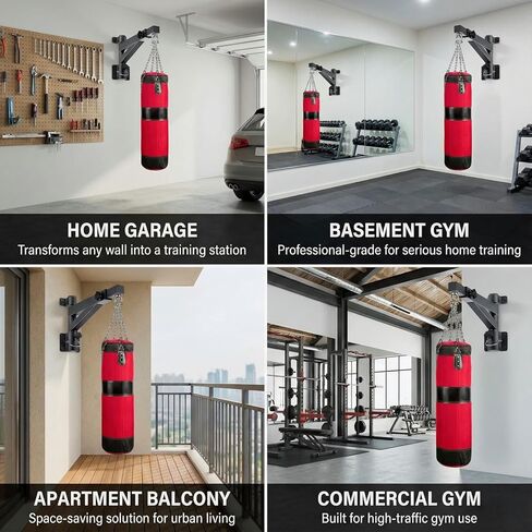 Kipika حقيبة ثقيلة شماعة مثبتة على الحائط، دعامة حقيبة ملاكمة شديدة التحمل للتدريب المنزلي وصالة الألعاب الرياضية، دعامة حقيبة ملاكمة قابلة للتعديل والتدوير للملاكمة، Muay Thai in Kuwait