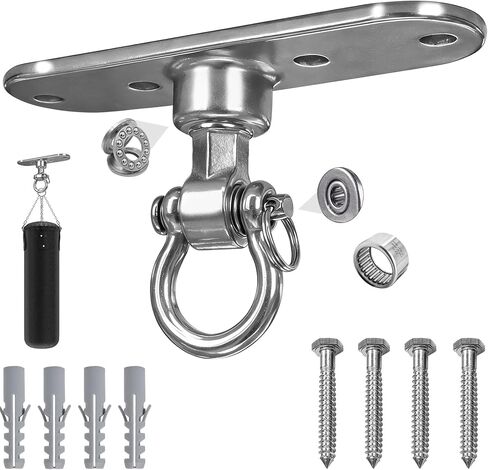 Heavy Bag Hanger,Stainless Wall Ceiling Mount Hook 180°/360° Rotation Wood Beam Holder Body Weight Strength Training Systems, Aerial Yoga Swing & Hammock in Kuwait