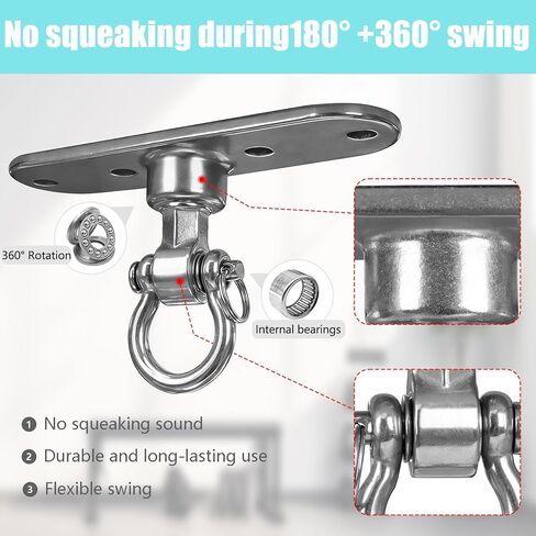 Heavy Bag Hanger,Stainless Wall Ceiling Mount Hook 180°/360° Rotation Wood Beam Holder Body Weight Strength Training Systems, Aerial Yoga Swing & Hammock in Kuwait