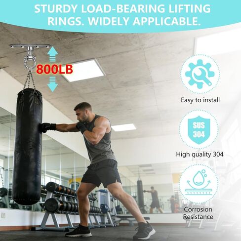 Heavy Bag Hanger,Stainless Wall Ceiling Mount Hook 180°/360° Rotation Wood Beam Holder Body Weight Strength Training Systems, Aerial Yoga Swing & Hammock in Kuwait