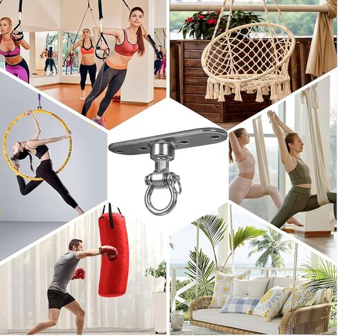 Heavy Bag Hanger,Stainless Wall Ceiling Mount Hook 180°/360° Rotation Wood Beam Holder Body Weight Strength Training Systems, Aerial Yoga Swing & Hammock in Kuwait