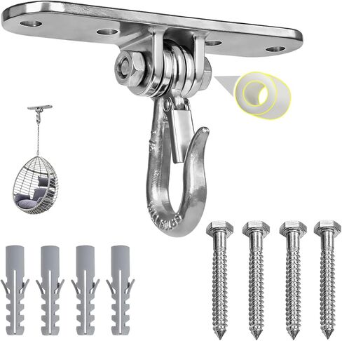 Heavy Bag Hanger,Stainless Wall Ceiling Mount Hook 180°/360° Rotation Wood Beam Holder Body Weight Strength Training Systems, Aerial Yoga Swing & Hammock in Kuwait