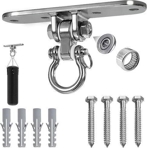 Heavy Bag Hanger,Stainless Wall Ceiling Mount Hook 180°/360° Rotation Wood Beam Holder Body Weight Strength Training Systems, Aerial Yoga Swing & Hammock in Kuwait