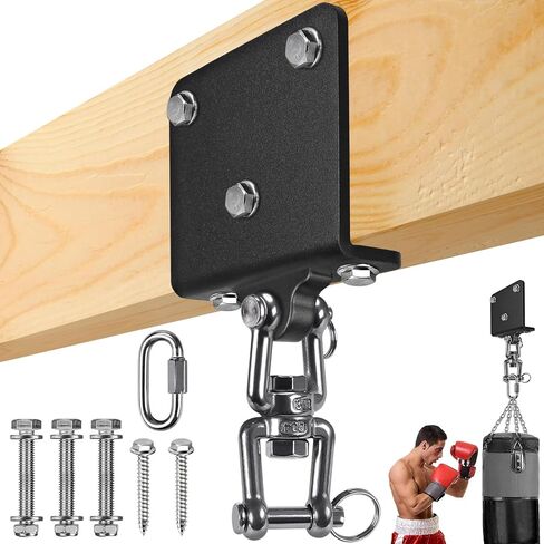 SELEWARE 360° Rotation Heavy Bag Hanger, 1000LB Capacity Punching Bag Ceiling & Beam Mount with Stainless Steel Chain & Snap Hooks for Boxing, MMA, Muay Thai, Home Gym in Kuwait