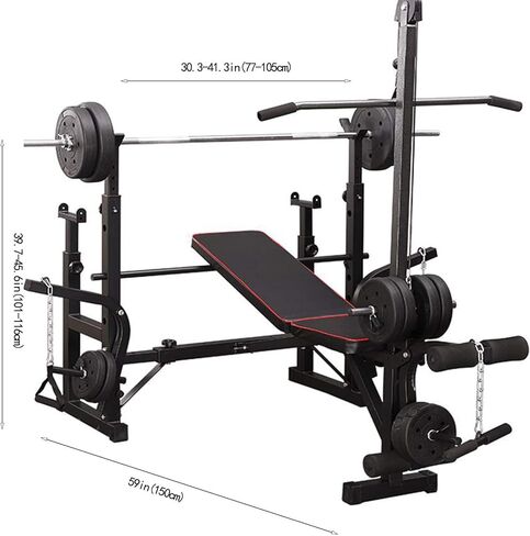 Olympic Bench Set, Bench Press for Full Body Workout & Home Gym Exercise, Fitness Machine Bench Strength Weights Equipment Without Barbell in Saudi Arabia