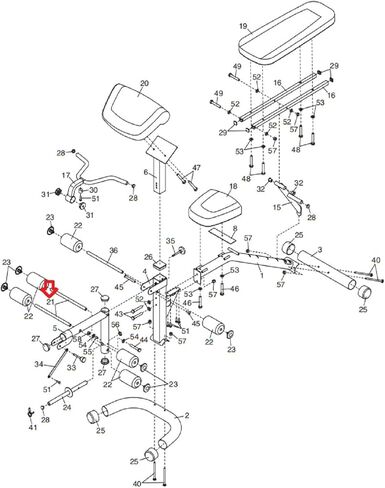 Icon Health & Fitness, Inc. Short Pad Tube 265367 Works with Gold's Gym Lifestyler Weider Bench in Kuwait