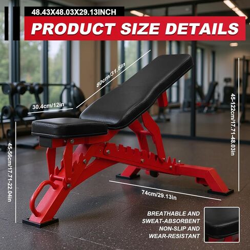 Weight Adjustable Workout for Home Gym Strength Training (Red) in Kuwait