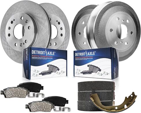 Detroit Axle - Brake Kit for Chevrolet Equinox Buick Regal TourX GMC Terrain Disc Brake Rotors Ceramic Brakes Pads 2018 2019 Replacement: 11.81" inch Front and 11.34" inch Rear Rotor in Saudi Arabia
