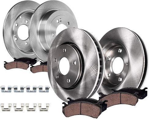 Detroit Axle - Brake Kit for Chevrolet Equinox Buick Regal TourX GMC Terrain Disc Brake Rotors Ceramic Brakes Pads 2018 2019 Replacement: 11.81" inch Front and 11.34" inch Rear Rotor in Saudi Arabia